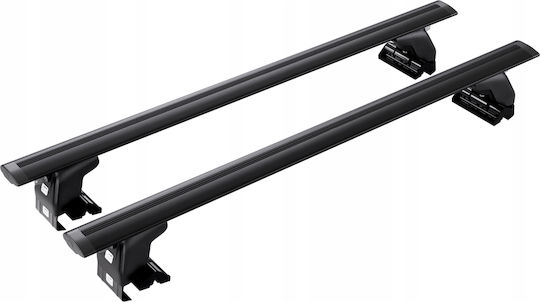 Amos Aluminum Car Roof Bars for Ford Taurus 4D 2000-2006 Set with Roof Rack Legs Black