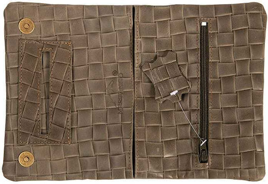 Mestango Mestango Tabaktasche aus Künstliches Leder Grau mit Magnetverschluss 15,5x8cm