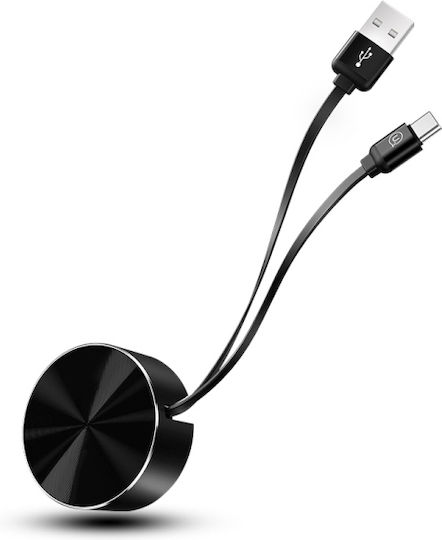 Usams Cablu retractabil USB-C tată - USB-A Negru 1m TCUSBZH01