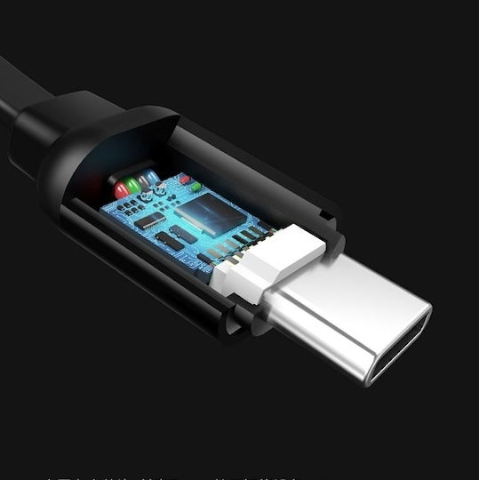 Usams Cablu retractabil USB-C tată - USB-A Negru 1m TCUSBZH01