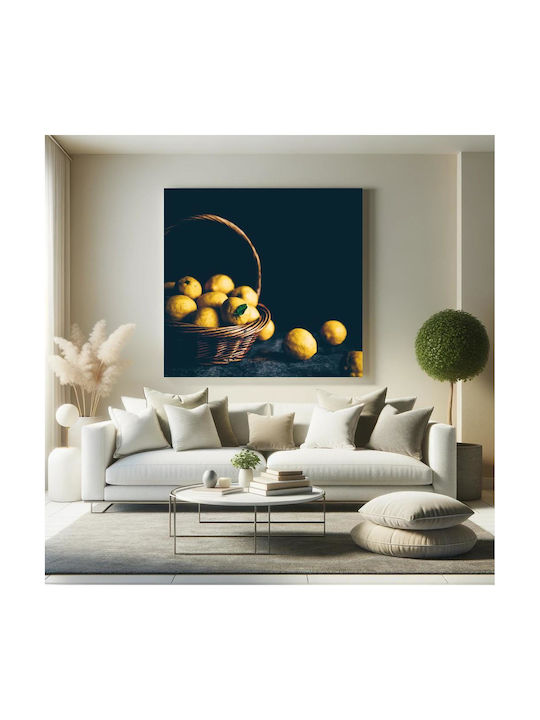 iLovePrints Gemälde Basket Lemons Καλάθι Λεμόνια 110x110