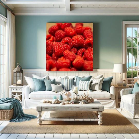 Gemälde Fresh Raspberries Frische Himbeeren 110x110