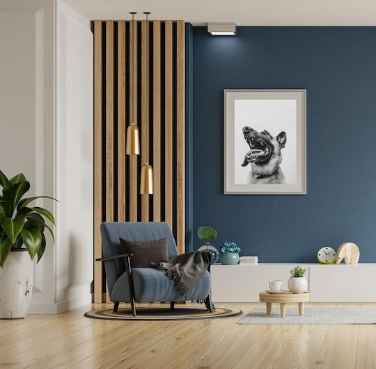 Πίνακας Happy Dog In Black White Happy Dog In Black White 100x150