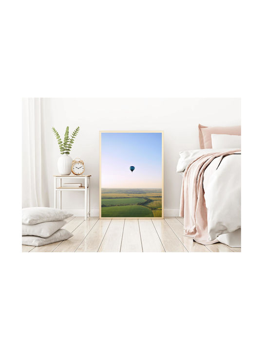 Панел Hot Air Balloon Over Fields Мпаьлони Зесту Аера Поне Гипеда 100x150
