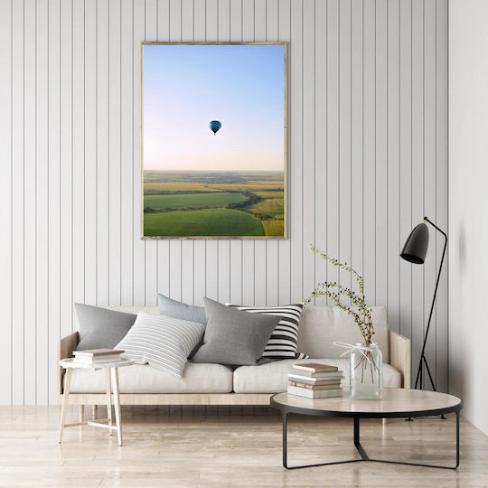 Πίνακας Hot Air Balloon Over Fields Μπαλόνι Ζεστού Αέρα Πάνω Γήπεδα 100x150