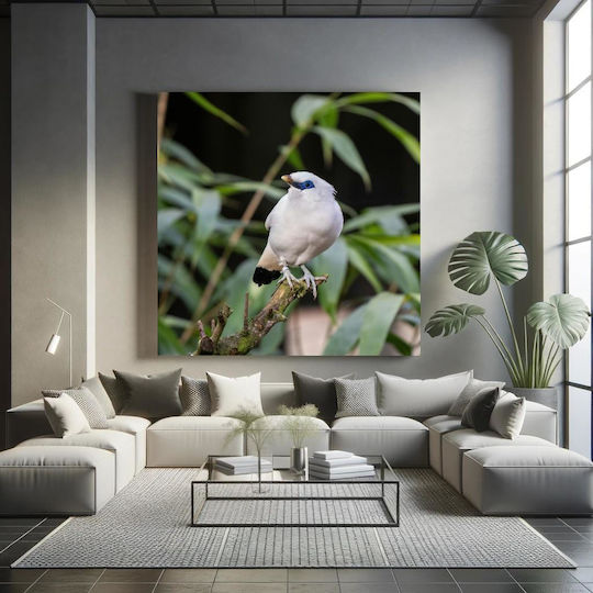 Painting White Bird On Branch Green Background White Bird Branch Green Background 110x110