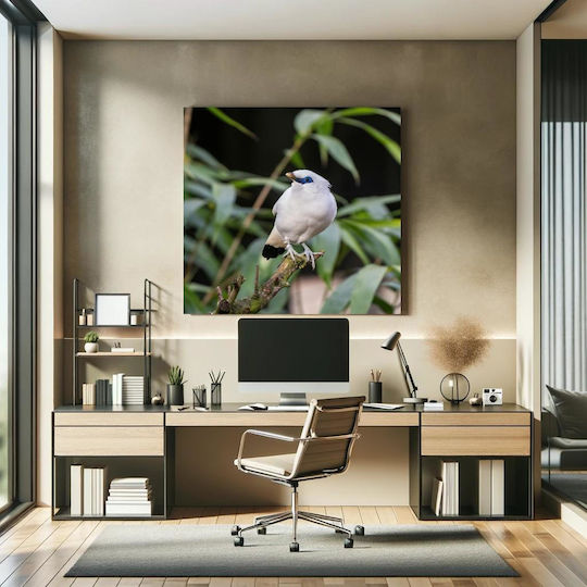Painting White Bird On Branch Green Background White Bird Branch Green Background 110x110
