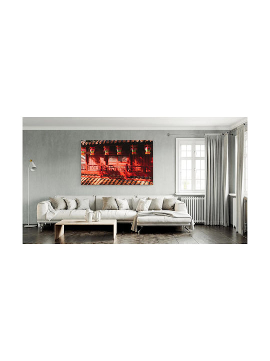iLovePrints Gemälde Traditionelle Rote Laternen An Rotes Gebäude 150x100