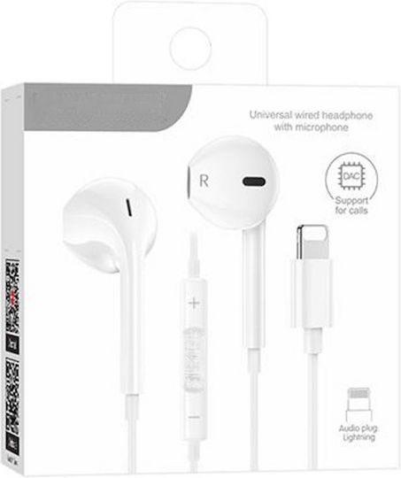 DigikalaX CST022 Earbuds Căști Handsfree cu Mufă Lightning Alb