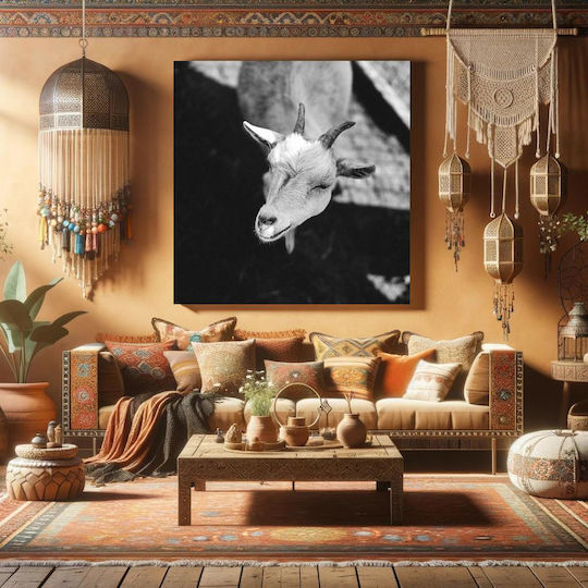 Panou Black White Goat Capră Alb-Negru 110x110