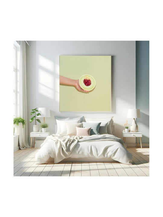 Панел Hand Holding Melon Raspberries Ръка Държи Пъпеш Малини 110x110
