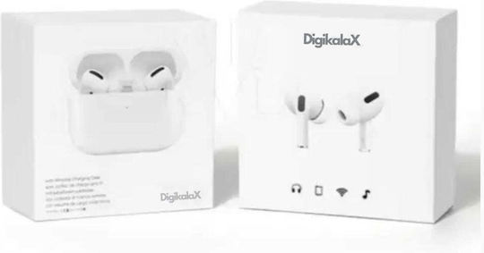 DigikalaX Wireless Pro 2 In-ear Bluetooth Handsfree Ακουστικά με Θήκη Φόρτισης Λευκά