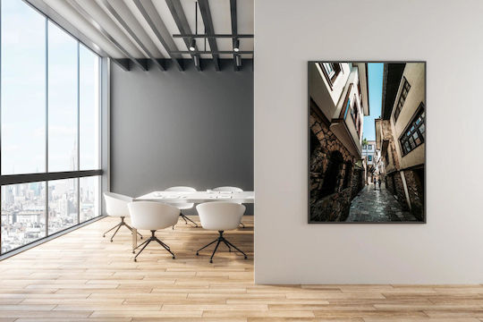 Painting Traditional Alleyway Stone Wooden Buildings Traditional Alleyway Stone Wooden Buildings 100x150