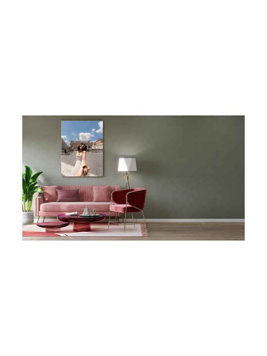Painting Happy Moment In Front Historic Building 100x150