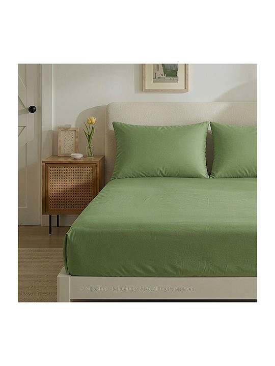 Casa Colori Sheet Double 200x260cm. Olive