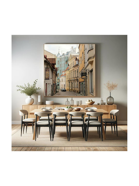 iLovePrints Gemälde Historische Gebäude In Einer Gemütlichen Gasse 110x110
