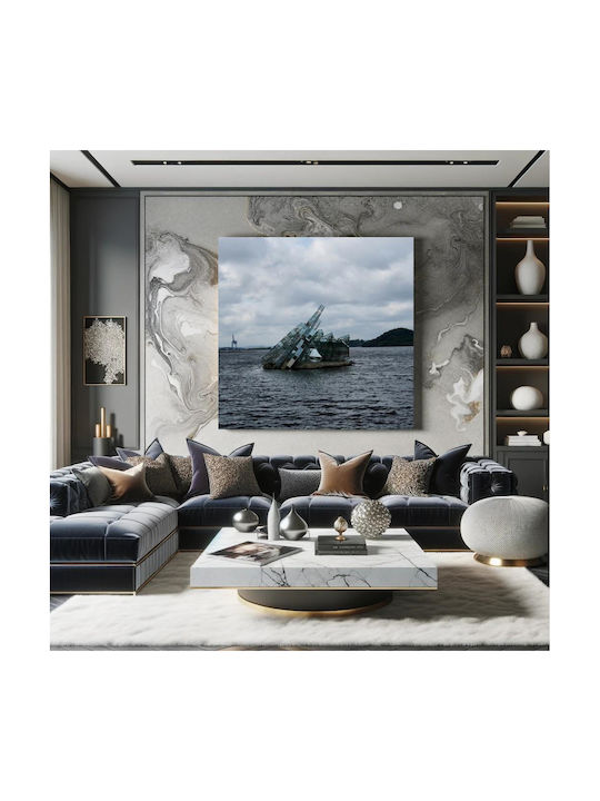 Панел Glass Structure On Water Стъклена Структура Водата 110x110