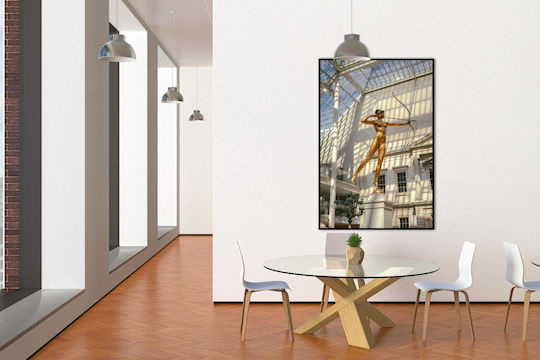 Painting Golden Archer Statue In Sunlit Atrium Golden Archer Statue In Sunlit Atrium 100x150