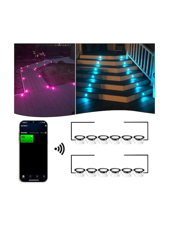 Φωτιστικά Led Rgbw Wifi Ip67 30 Τεμ Διάμετρος 45 Mm Φωτιστικά Led Rgbw Wifi Ip67 30 Τεμ Διάμετρος 45 Mm