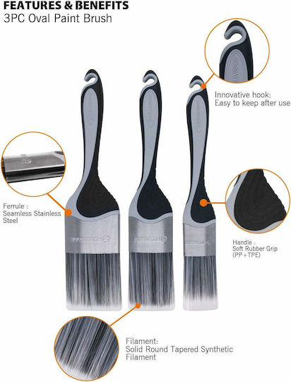 Rollingdog Oval Brush Set 3pcs Malamute