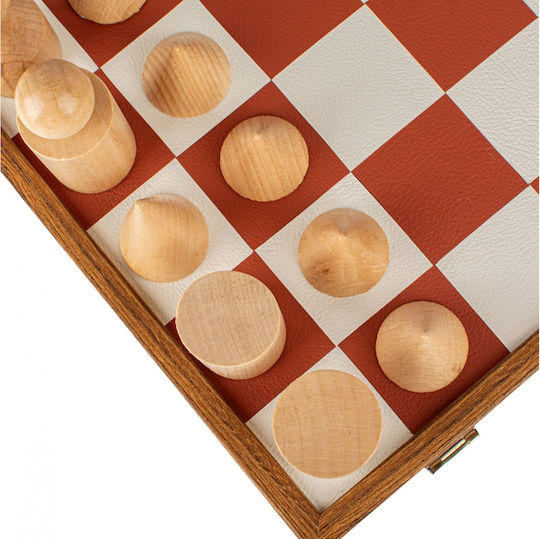 Manopoulos Wooden Chess Pawns Handmade White / Beige 8.5cm