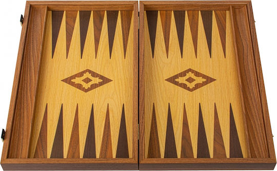 Manopoulos Manopoulos Holz Damespiel & Würfel Für Backgammon Handgefertigt Braune 20cm