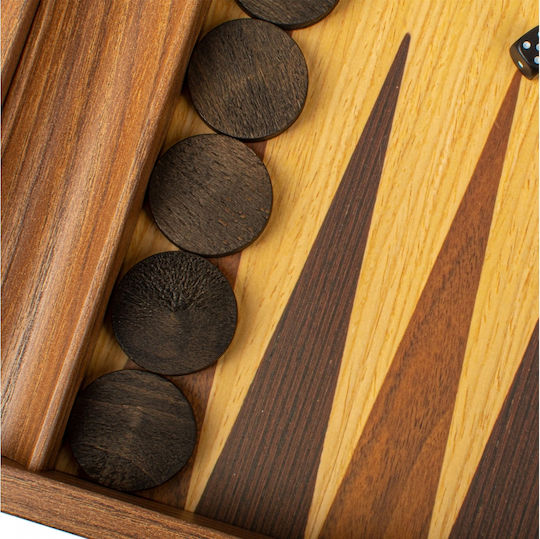 Manopoulos Manopoulos Holz Damespiel & Würfel Für Backgammon Handgefertigt Braune 20cm
