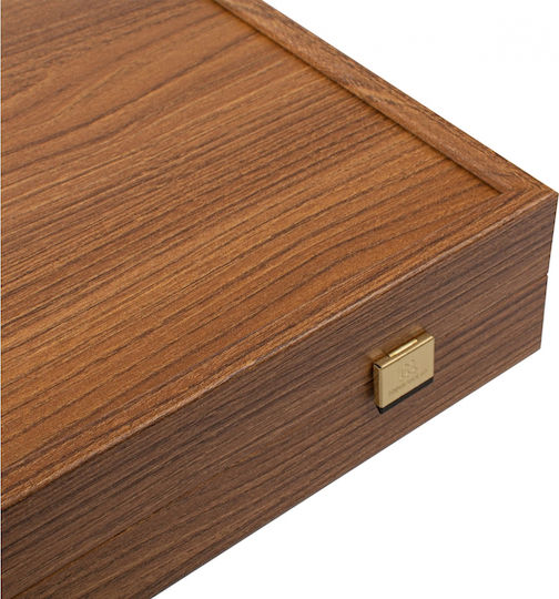 Manopoulos Manopoulos Holz Damespiel & Würfel Für Backgammon Handgefertigt Braune 20cm