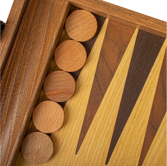 Manopoulos Manopoulos Holz Damespiel & Würfel Für Backgammon Handgefertigt Braune 20cm