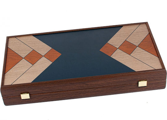 Manopoulos Wooden Checkers & Dice Set for Backgammon Handmade
