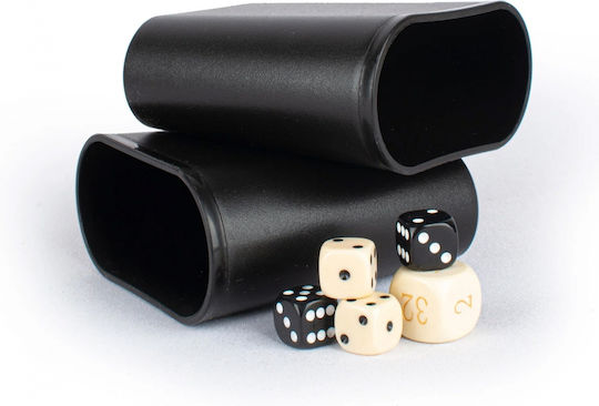Manopoulos Handmade Wooden Checkers & Dice Set for Backgammon