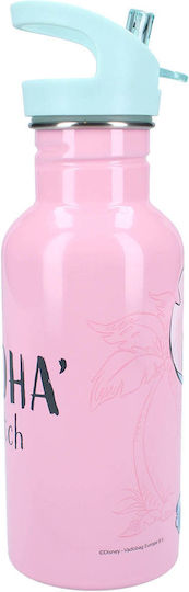 Vintage Lovers Rostfreier Stahl Kinder Trinkflasche Stitch mit Aufklappbar Verschluss Rosa 500ml