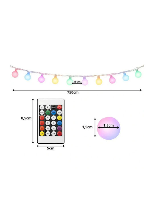 LED Christmas Lights 7.5m RGB String