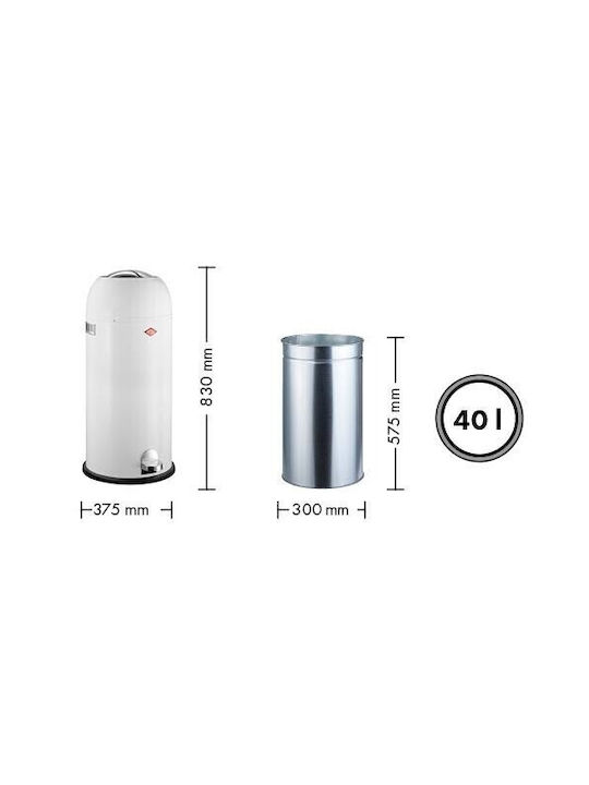 Mülleimer Rot Kickmaster Maxi 40l Wesco