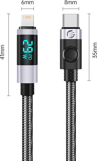 Orico LED USB-C към Lightning кабел 29W Черен 1.5m