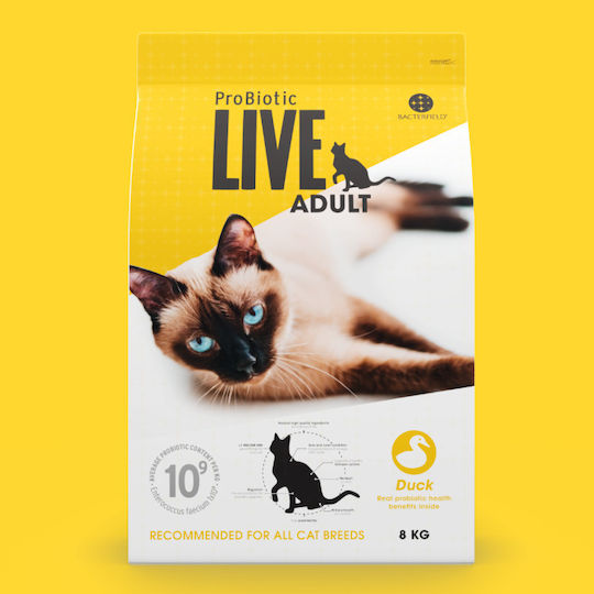 Probiotic Live Dry Cat Food for Adult Neutered Cats with Sensitive Urinary Tract with Duck 2kg