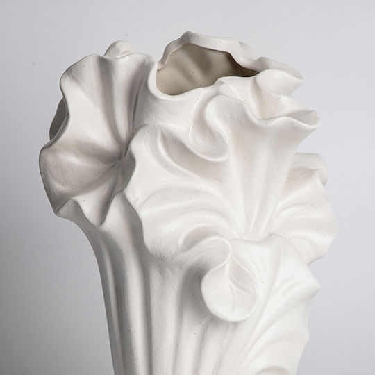 Keramische Vase Weiß 16,2x14,5xH24,5cm Keramische Vase Weiß 16,2x14,5xH24,5cm