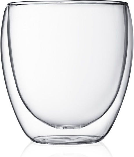 Bodum Pavina Σετ Ποτήρια Καφέ/Freddo από Γυαλί σε Καφέ Χρώμα 250ml 2τμχ