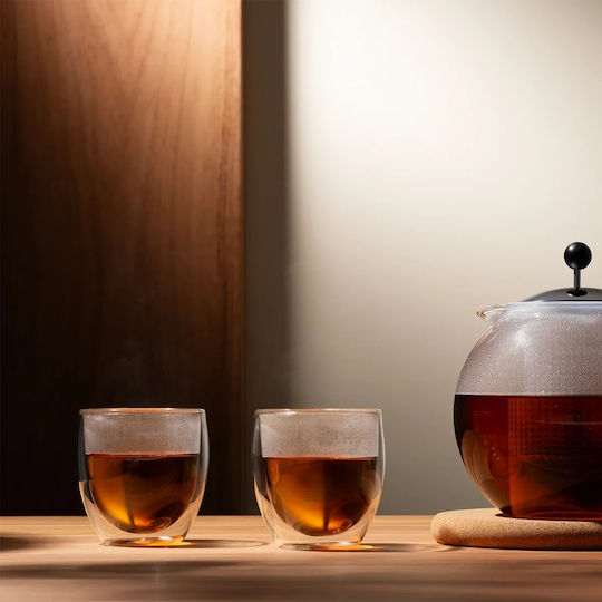 Bodum Pavina Σετ Ποτήρια Καφέ/Freddo από Γυαλί σε Καφέ Χρώμα 250ml 2τμχ
