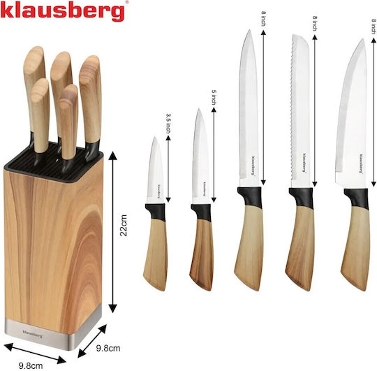 Klausberg Set Knives with Base Made of Stainless Steel 6 Pieces