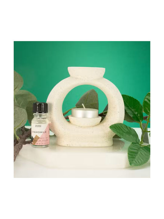 Large Oval Pebble Oil Burner White Ancient Wisdom