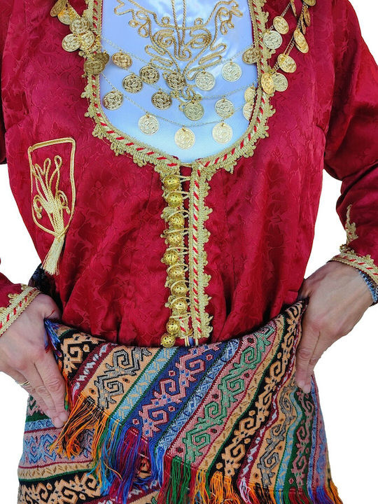 Traditional Costume Lux with 3 Rows Necklace with 45 Coins