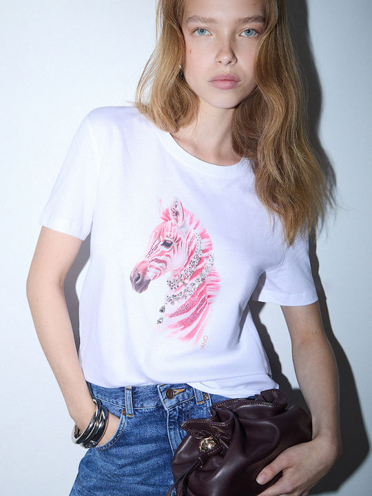 Women's Blouse Animal Print White