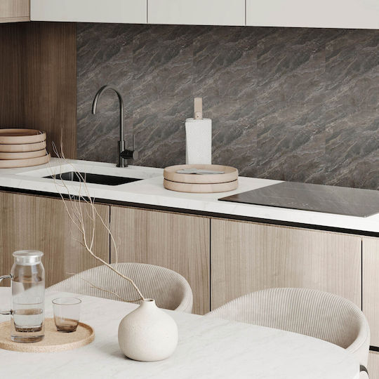 Set Of Vinyl Tiles Kitchen Pattern Natural Stone 6x60x30 Cm