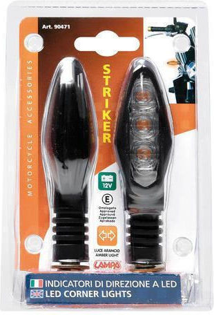 Motorcycle Flash Striker Black 12V 3 LED