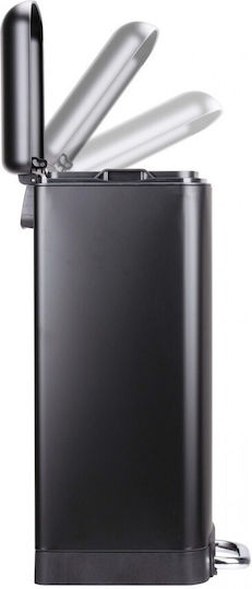 Atmosphera Plastic Black Waste Bin 30x29x53cm