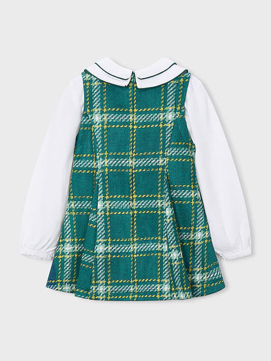 Mädchenkleid Langärmelig Samt Grün