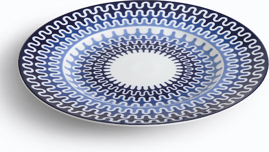 Ionia Illusion Serving Platter of Blue Porcelain with Diameter 30cm