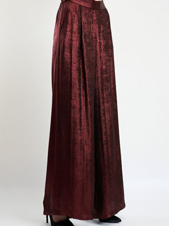 Damenhose mit Gummiband Burgundisch
