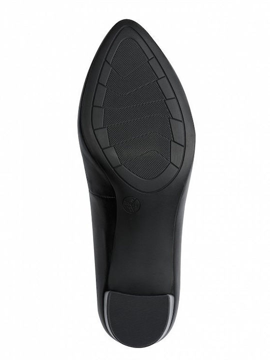 Leather Heels with Medium Heel Black